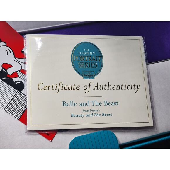 WDCC Disney Belle Beauty Beast Bust Figurines Set Portrait Series LE COA Boxed - Picture 4 of 13